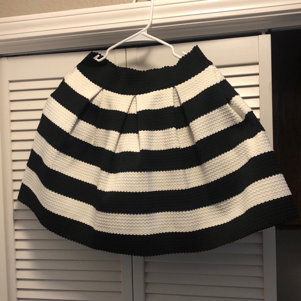 Black and white striped skirt
